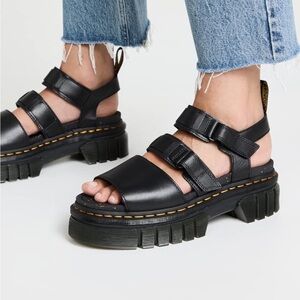 RICKI NAPPA LUX LEATHER 3-STRAP PLATFORM SANDALS